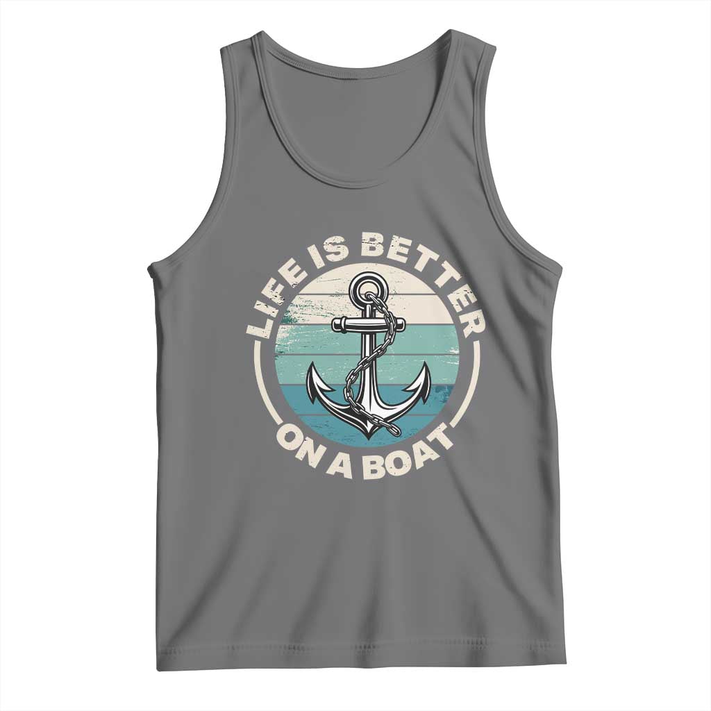 Funny Boating Tank Top Life Is Better On A Boat TS14 Black Heather Print Your Wear