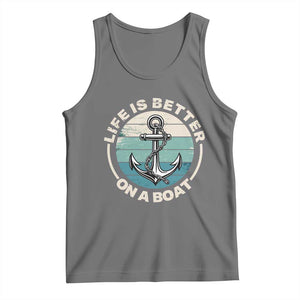 Funny Boating Tank Top Life Is Better On A Boat TS14 Black Heather Print Your Wear