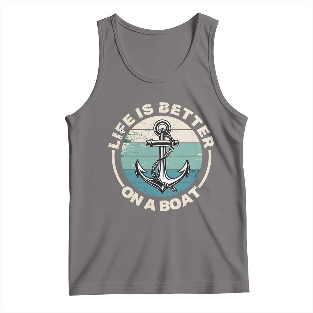 Funny Boating Tank Top Life Is Better On A Boat TS14 Deep Heather Print Your Wear