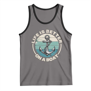 Funny Boating Tank Top Life Is Better On A Boat TS14 Deep Heather Black Print Your Wear