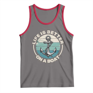 Funny Boating Tank Top Life Is Better On A Boat TS14 Deep Heather Red Print Your Wear