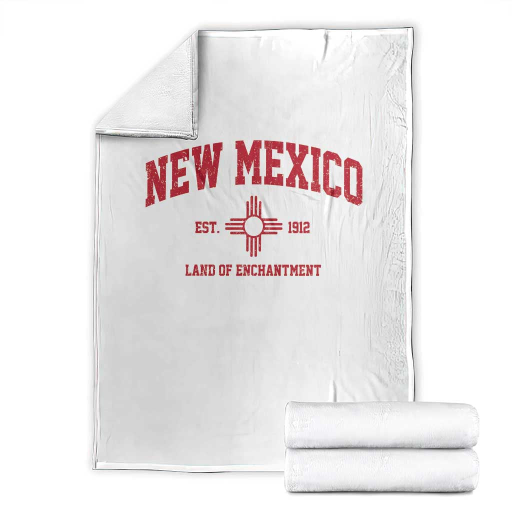 Vintage New Mexico Flag Zia Sun Souvenir Throw Blanket TS14 White Print Your Wear
