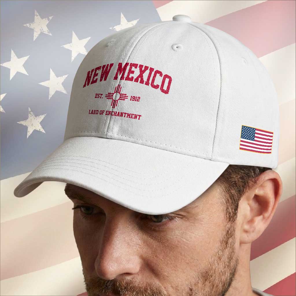 Vintage New Mexico Flag Zia Sun Souvenir Baseball Cap TS14 Print Your Wear