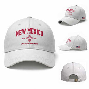 Vintage New Mexico Flag Zia Sun Souvenir Baseball Cap TS14 Baseball Cap Universal Fit White Print Your Wear