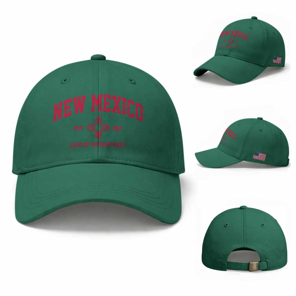 Vintage New Mexico Flag Zia Sun Souvenir Baseball Cap TS14 Baseball Cap Universal Fit Irish Green Print Your Wear