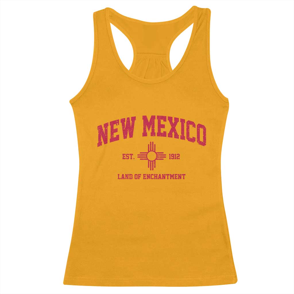 Vintage New Mexico Flag Zia Sun Souvenir Racerback Tank Top TS14 Gold Print Your Wear