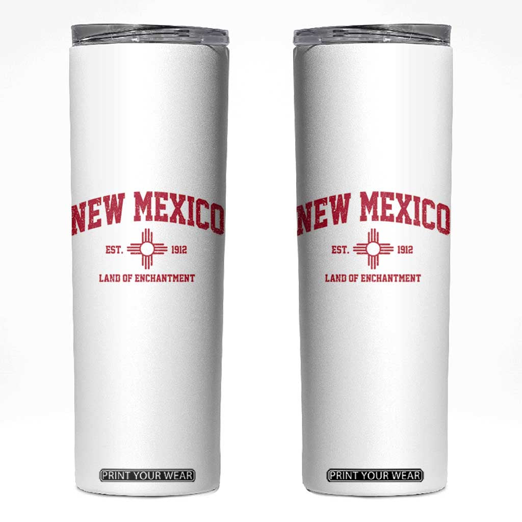 Vintage New Mexico Flag Zia Sun Souvenir Skinny Tumbler TS14 White Print Your Wear