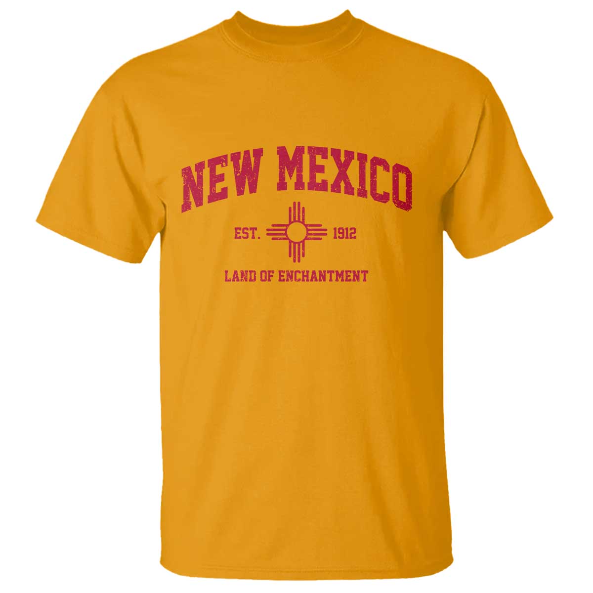 Vintage New Mexico Flag Zia Sun Souvenir T Shirt TS14 Gold Print Your Wear
