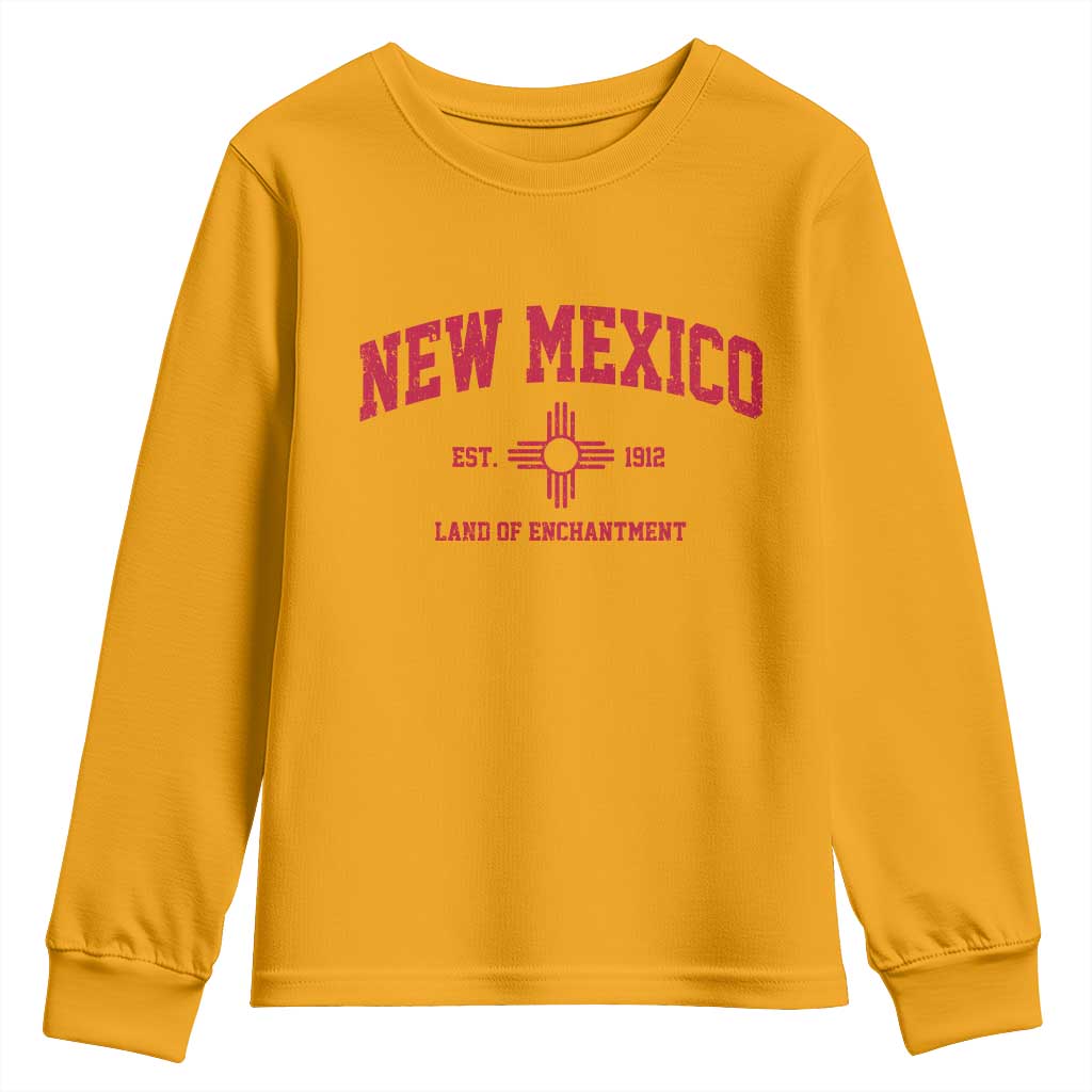 Vintage New Mexico Flag Zia Sun Souvenir Youth Sweatshirt TS14 Gold Print Your Wear
