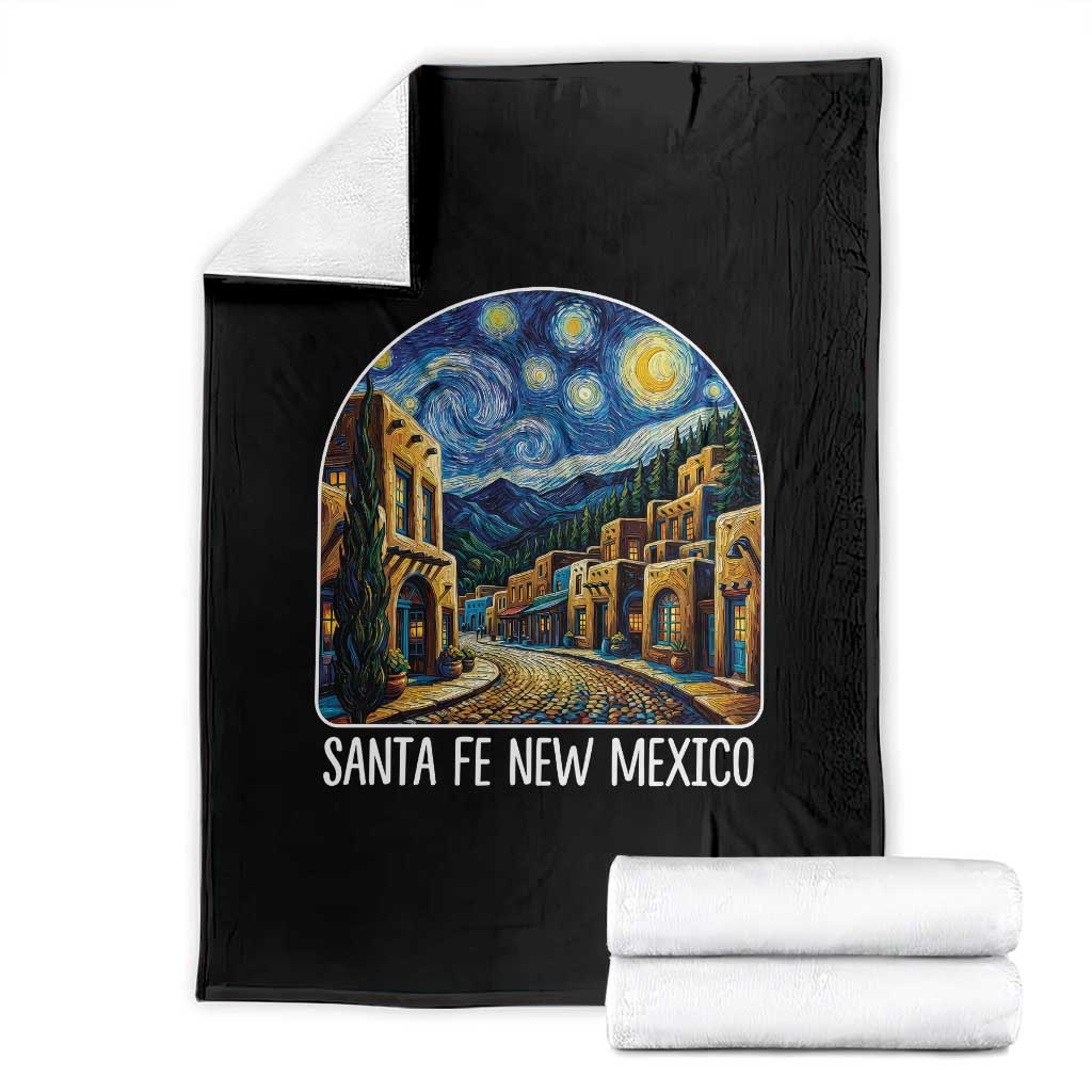 Santa Fe New Mexico Starry Night Style Throw Blanket TS14 Black Print Your Wear