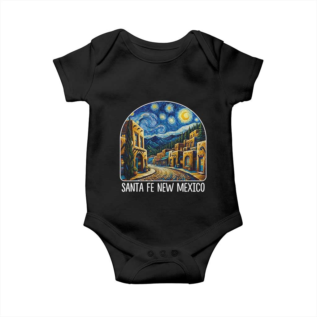 Santa Fe New Mexico Starry Night Style Baby Onesie TS14 Black Print Your Wear