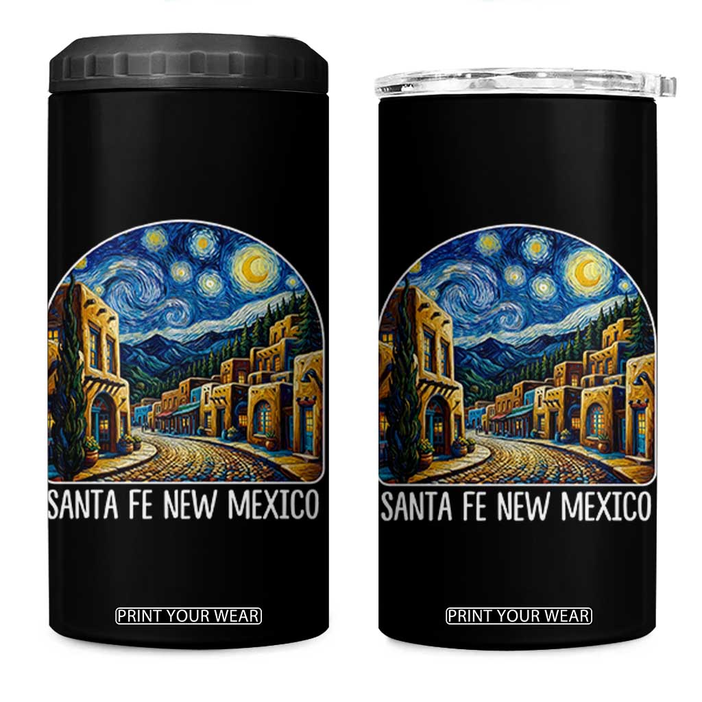 Santa Fe New Mexico Starry Night Style 4 in 1 Can Cooler Tumbler TS14 One Size: 16 oz Black Print Your Wear
