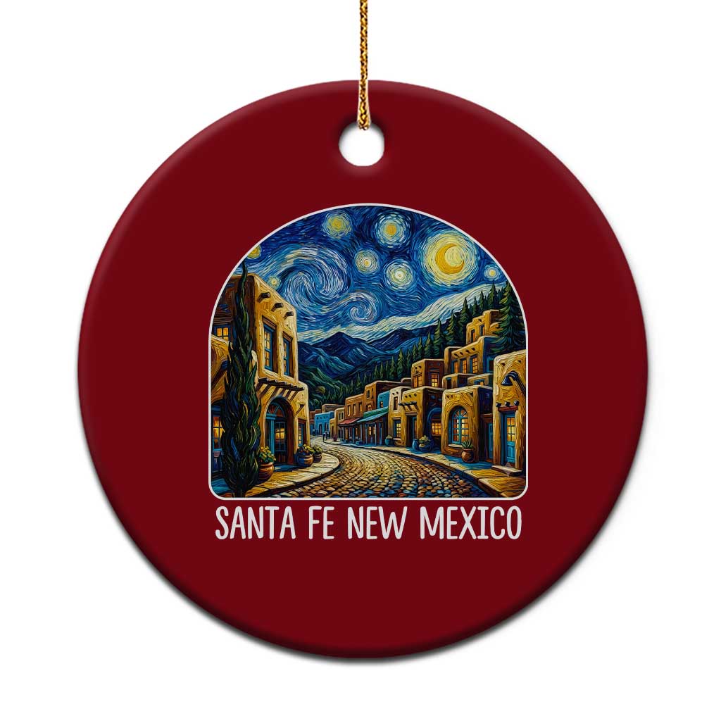 Santa Fe New Mexico Starry Night Style Ceramic Ornament TS14 1pc Red Print Your Wear