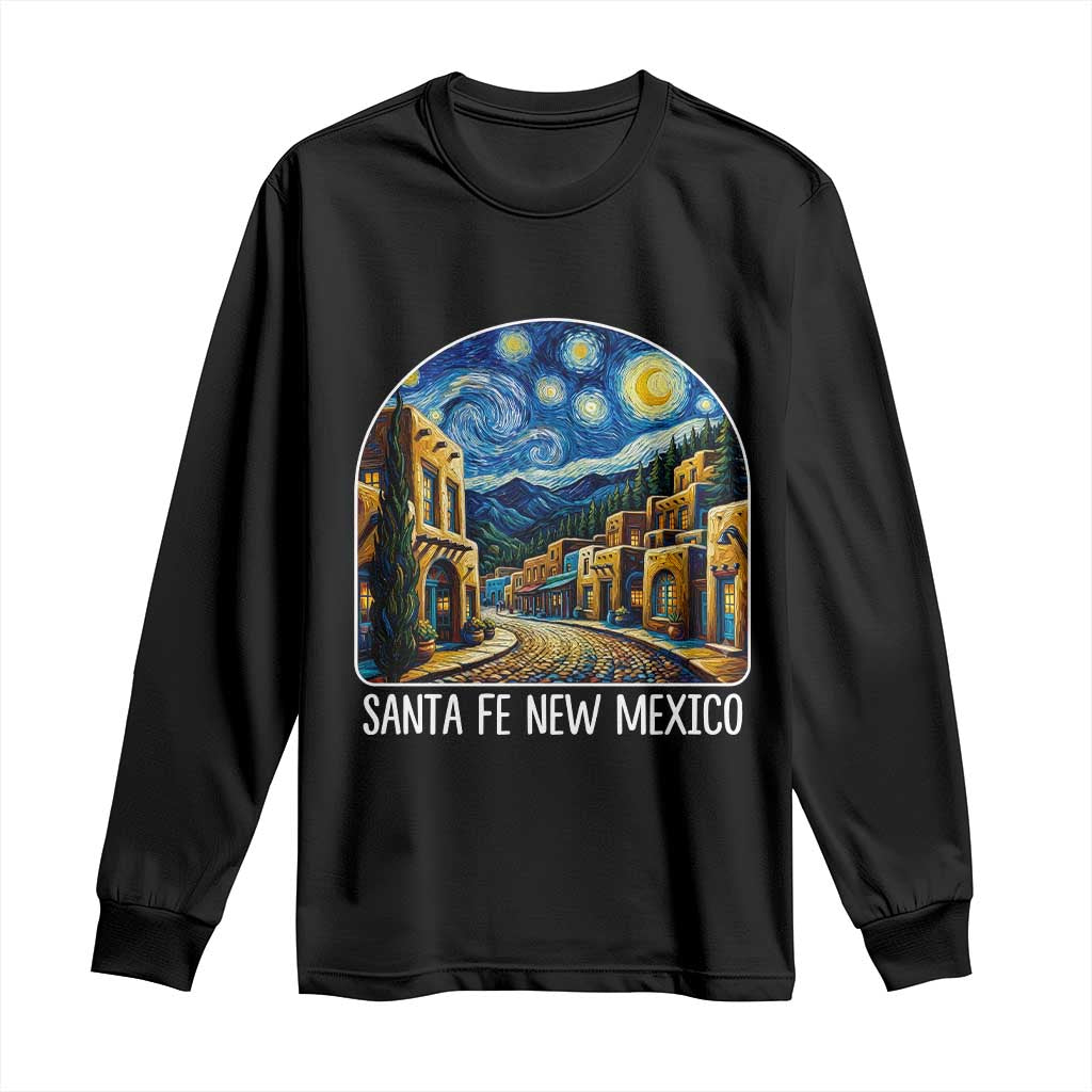 Santa Fe New Mexico Starry Night Style Long Sleeve Shirt TS14 Black Print Your Wear