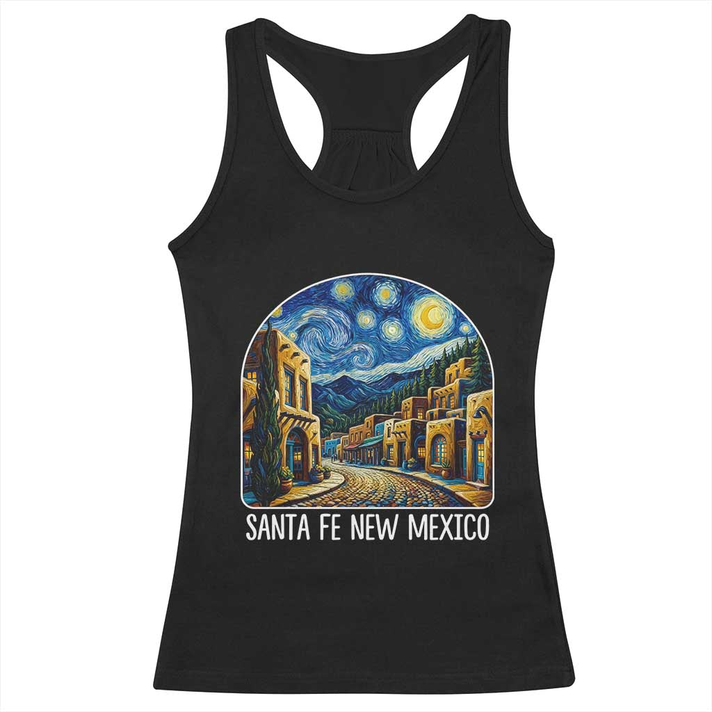 Santa Fe New Mexico Starry Night Style Racerback Tank Top TS14 Black Print Your Wear