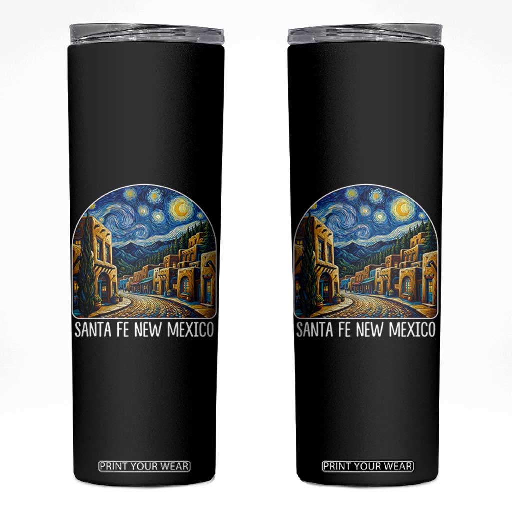 Santa Fe New Mexico Starry Night Style Skinny Tumbler TS14 Black Print Your Wear