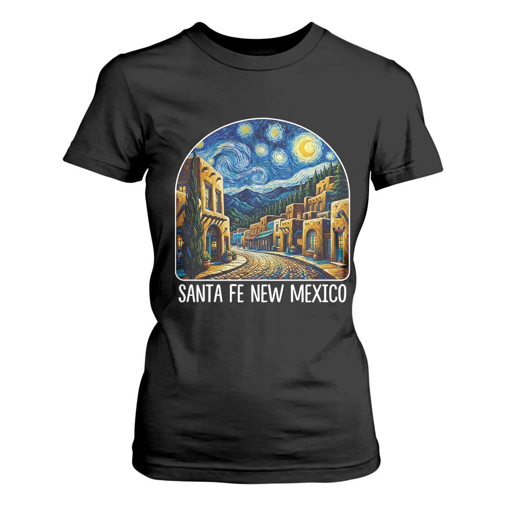Santa Fe New Mexico Starry Night Style T Shirt For Women TS14 Black Print Your Wear
