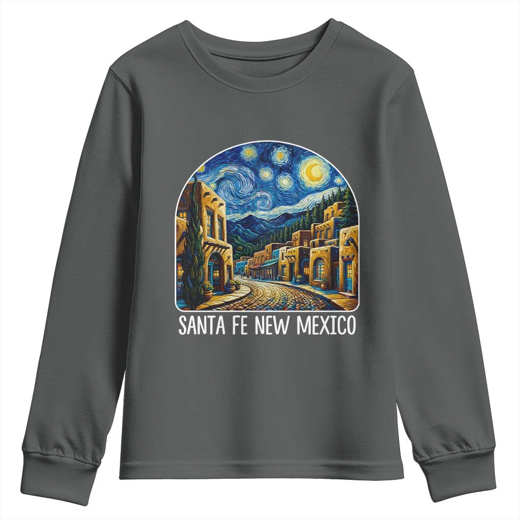 Santa Fe New Mexico Starry Night Style Youth Sweatshirt TS14 Dark Heather Print Your Wear