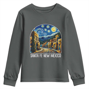 Santa Fe New Mexico Starry Night Style Youth Sweatshirt TS14 Dark Heather Print Your Wear