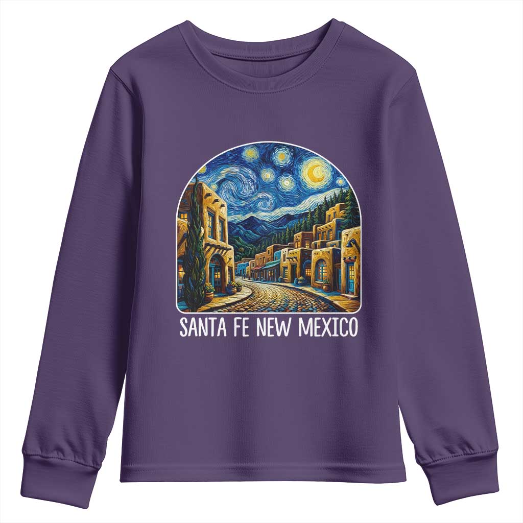 Santa Fe New Mexico Starry Night Style Youth Sweatshirt TS14 Purple Print Your Wear
