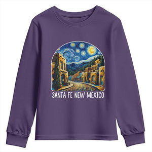 Santa Fe New Mexico Starry Night Style Youth Sweatshirt TS14 Purple Print Your Wear