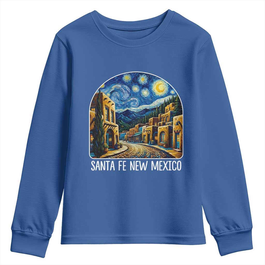 Santa Fe New Mexico Starry Night Style Youth Sweatshirt TS14 Royal Blue Print Your Wear