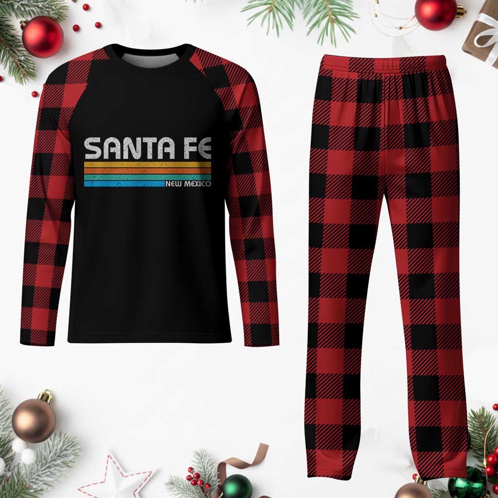 Retro Santa Fe New Mexico Distressed Souvenir Plaid Pajama Set