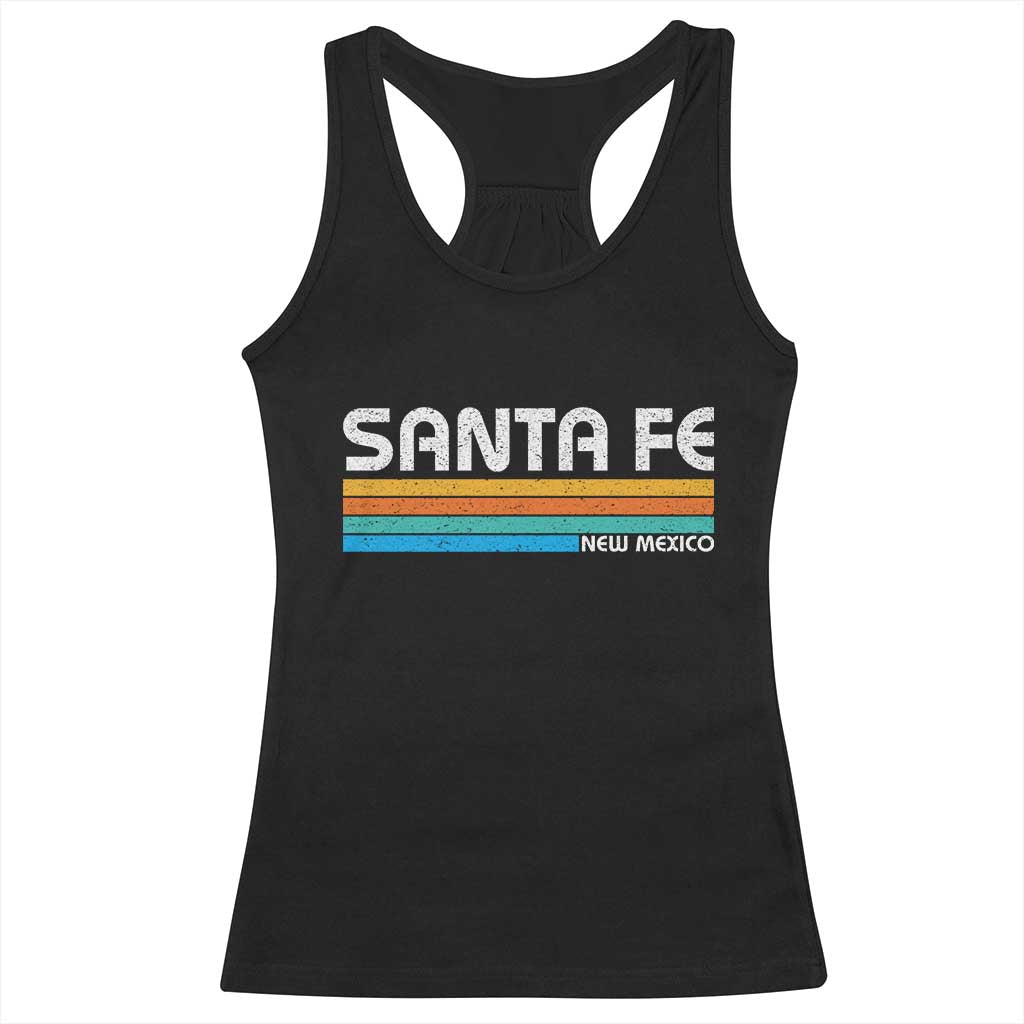 Retro Santa Fe New Mexico Distressed Souvenir Racerback Tank Top TS14 Black Print Your Wear