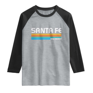 Retro Santa Fe New Mexico Distressed Souvenir Raglan Shirt