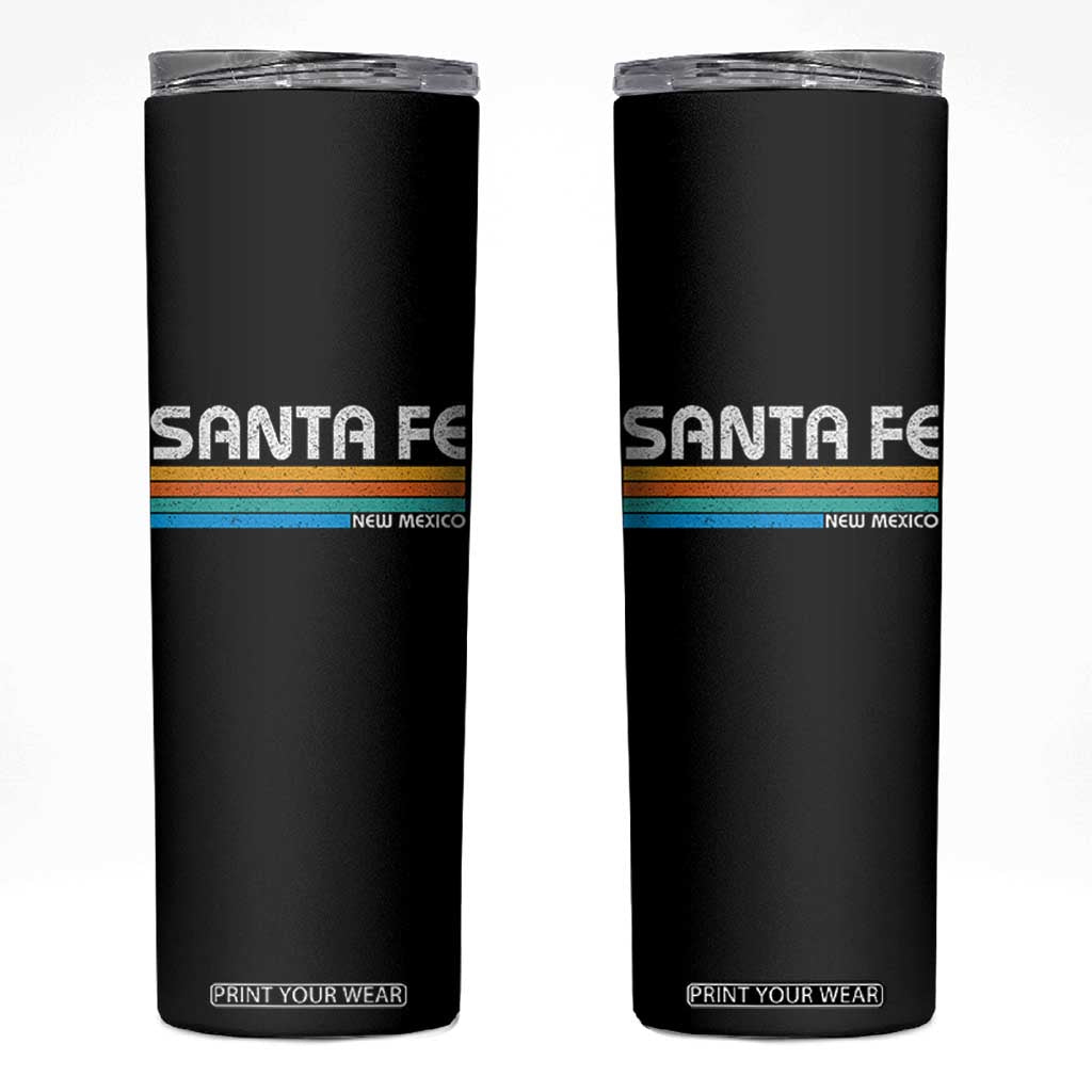 Retro Santa Fe New Mexico Distressed Souvenir Skinny Tumbler