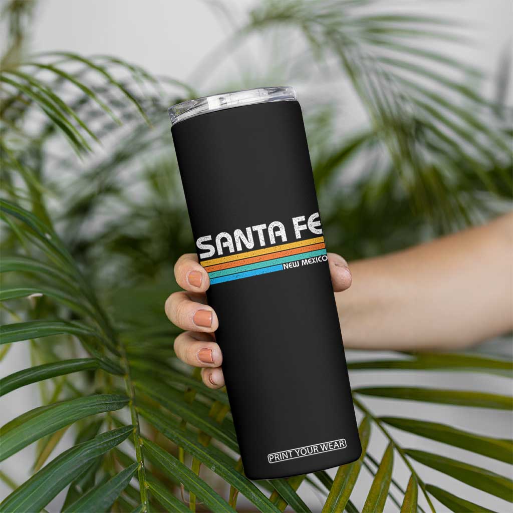 Retro Santa Fe New Mexico Distressed Souvenir Skinny Tumbler