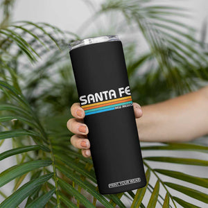 Retro Santa Fe New Mexico Distressed Souvenir Skinny Tumbler