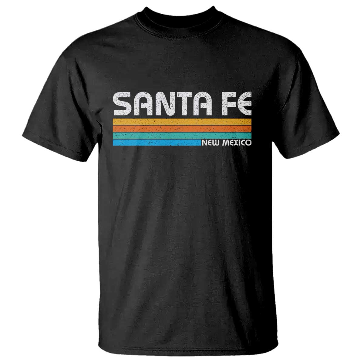 Retro Santa Fe New Mexico Distressed Souvenir T Shirt TS14 Black Print Your Wear