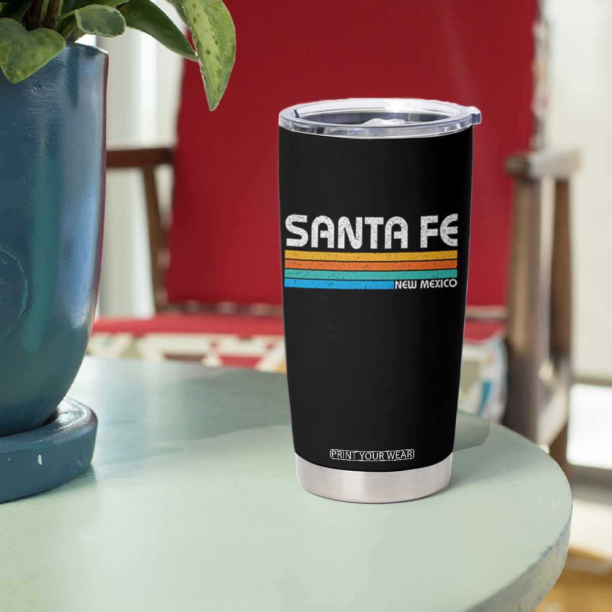 Retro Santa Fe New Mexico Distressed Souvenir Tumbler Cup