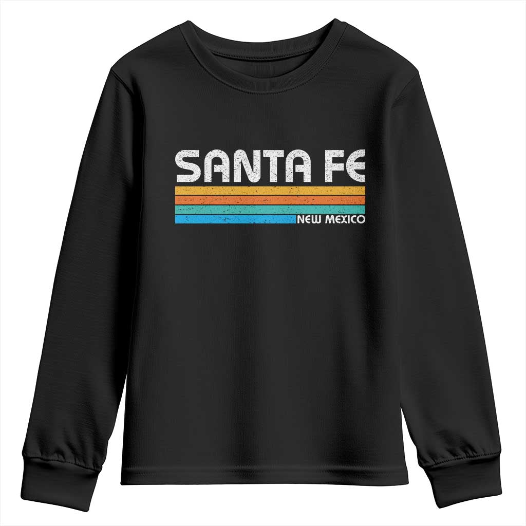 Retro Santa Fe New Mexico Distressed Souvenir Youth Sweatshirt TS14 Black Print Your Wear
