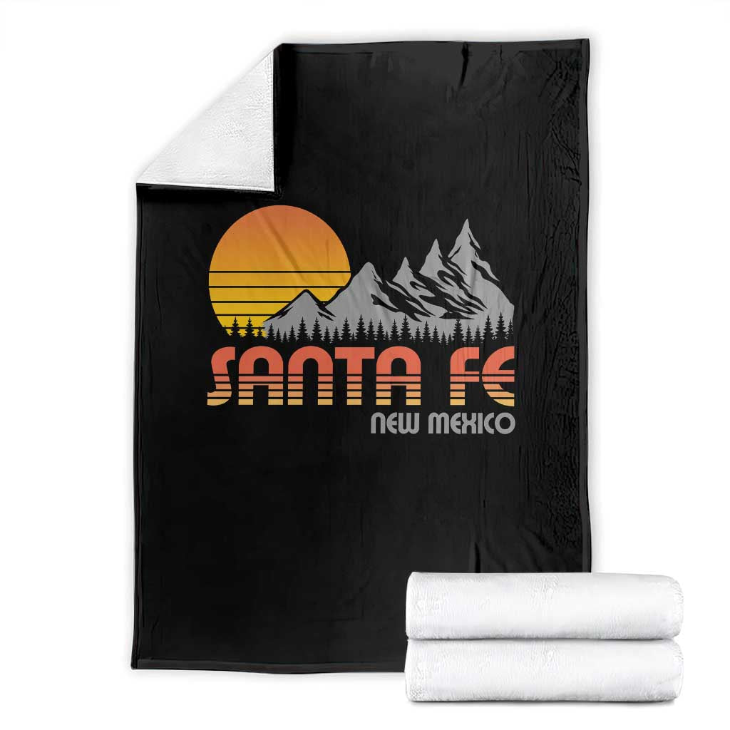 Retro Santa Fe New Mexico Mountain Southwest Throw Blanket TS14 Black Print Your Wear