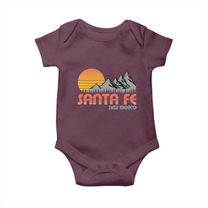 Retro Santa Fe New Mexico Mountain Southwest Baby Onesie TS14 Maroon Print Your Wear