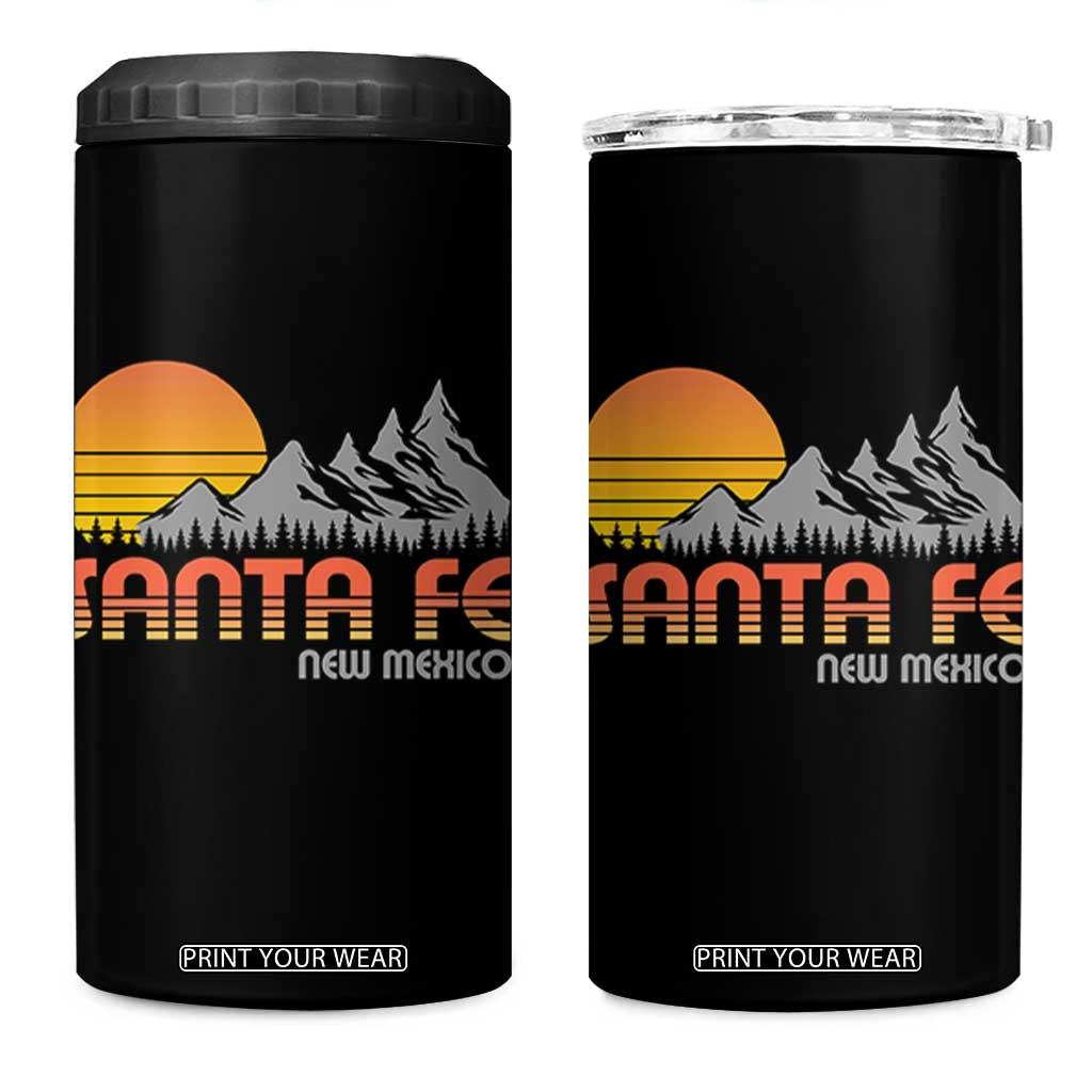 Retro Santa Fe New Mexico Mountain Southwest 4 in 1 Can Cooler Tumbler TS14 One Size: 16 oz Black Print Your Wear