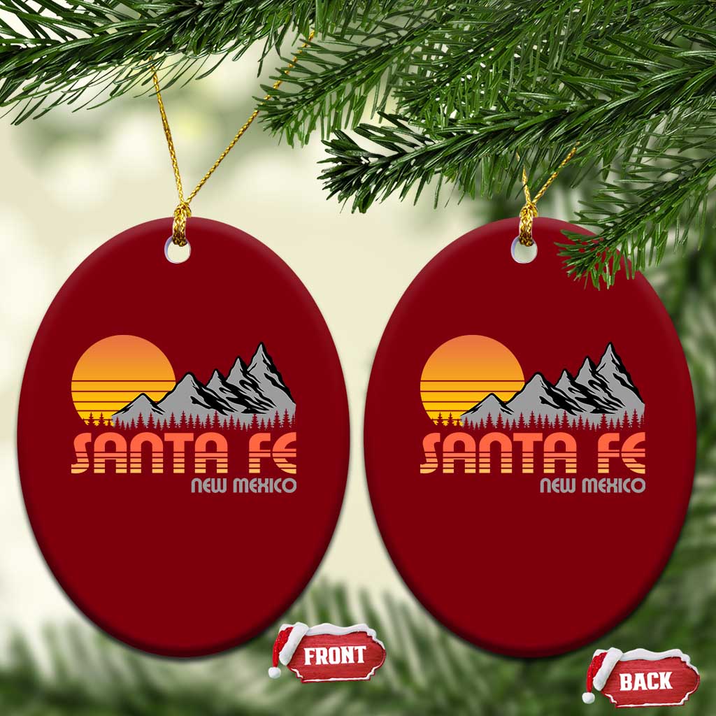 Retro Santa Fe New Mexico Mountain Southwest Ceramic Ornament TS14 Print Your Wear