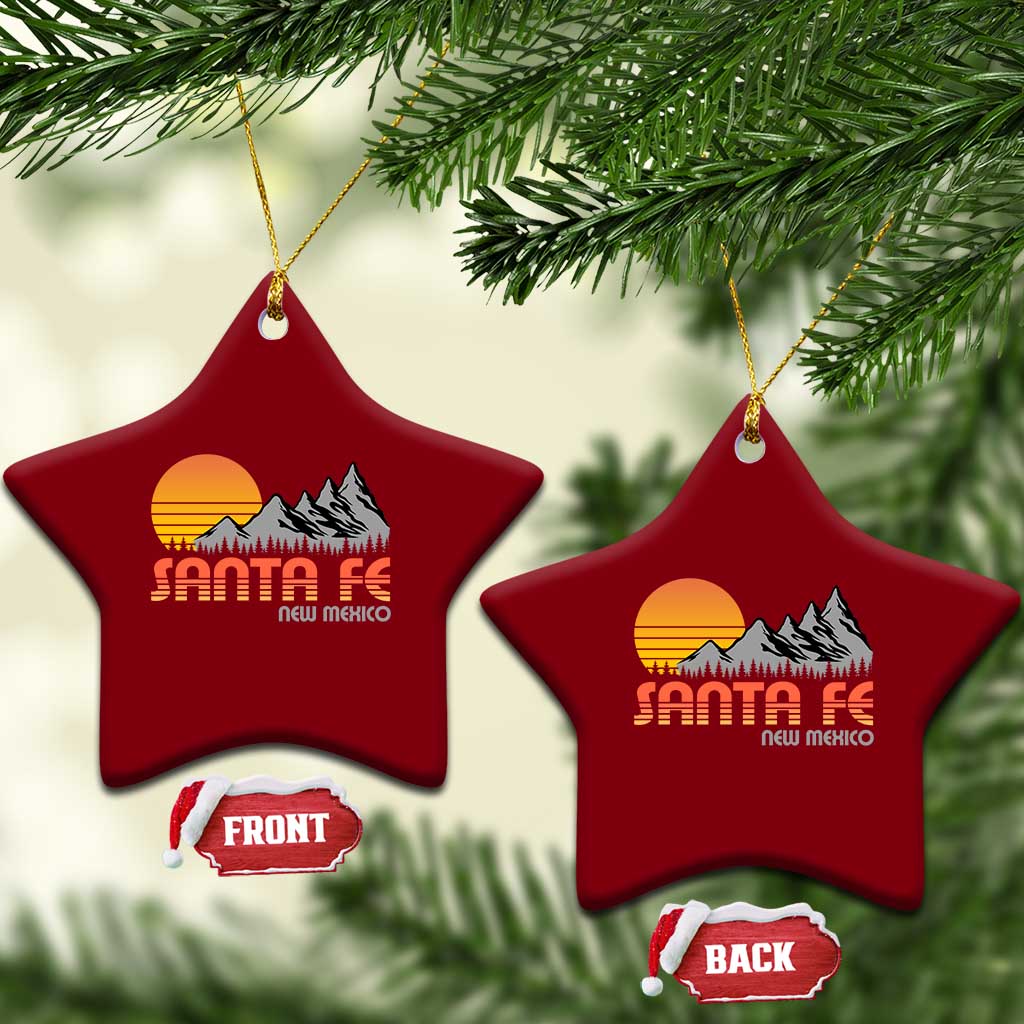 Retro Santa Fe New Mexico Mountain Southwest Ceramic Ornament TS14 Print Your Wear