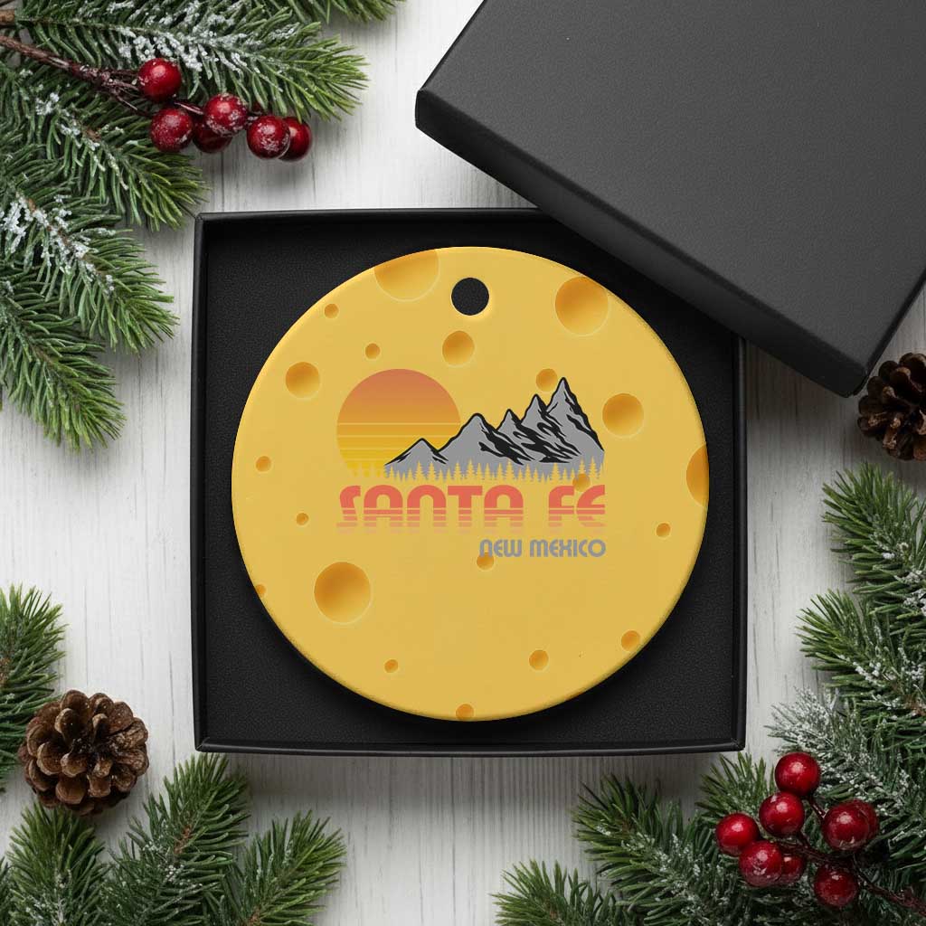 Retro Santa Fe New Mexico Mountain Southwest Ceramic Ornament TS14 1pc Yellow Cheese Print Your Wear