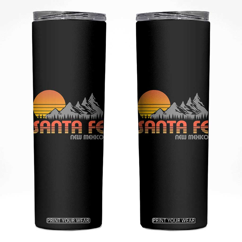 Retro Santa Fe New Mexico Mountain Southwest Skinny Tumbler TS14 Black Print Your Wear