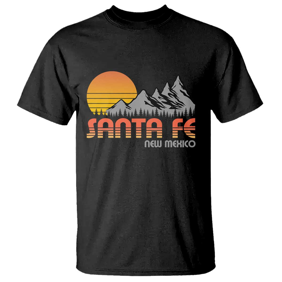 Retro Santa Fe New Mexico Mountain Southwest T Shirt TS14 Black Print Your Wear