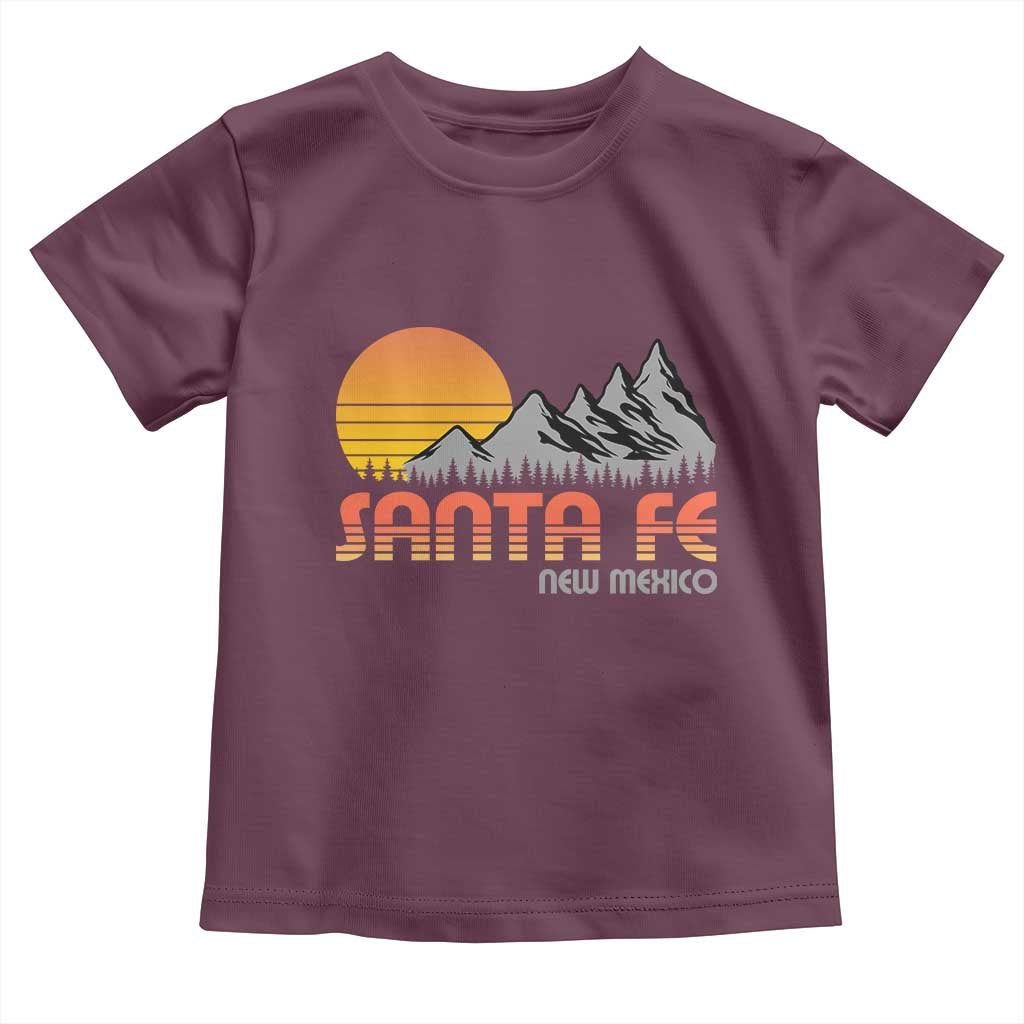 Retro Santa Fe New Mexico Mountain Southwest Toddler T Shirt TS14 Maroon Print Your Wear
