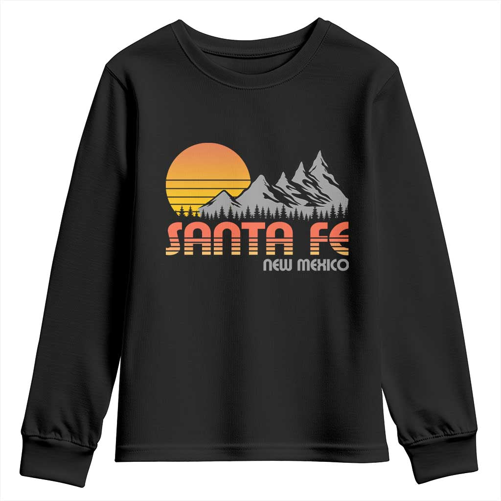 Retro Santa Fe New Mexico Mountain Southwest Youth Sweatshirt TS14 Black Print Your Wear