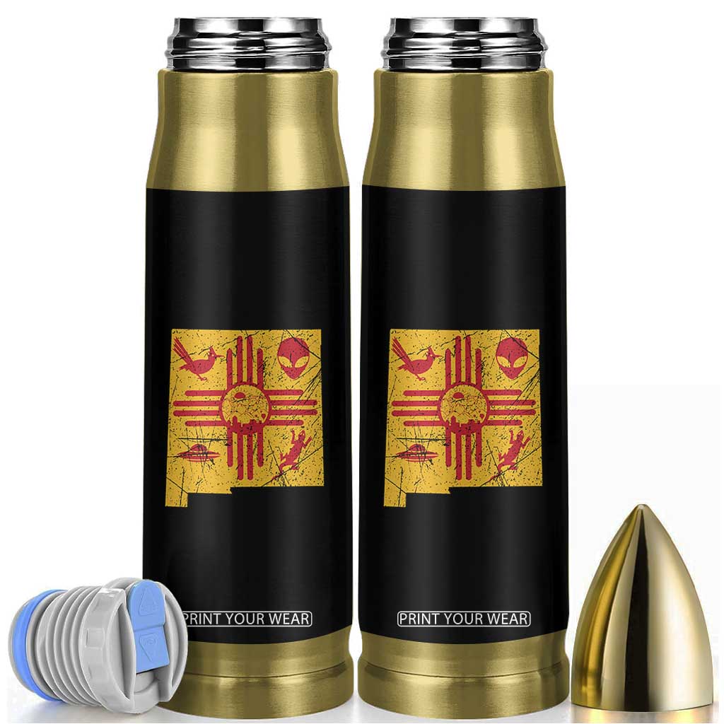 New Mexico State Map Zia Symbol Famous Icons Bullet Tumbler TS14 Black Print Your Wear