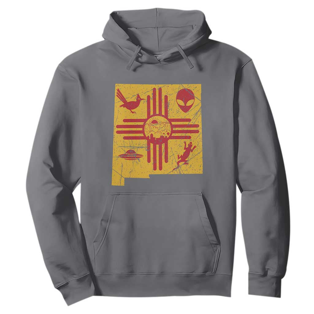 New Mexico State Map Zia Symbol Famous Icons Hoodie TS14 Charcoal Print Your Wear