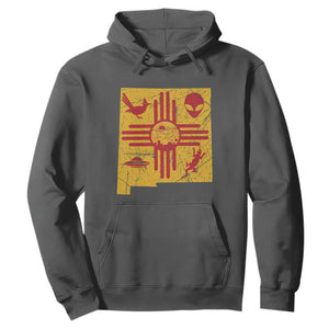 New Mexico State Map Zia Symbol Famous Icons Hoodie TS14 Dark Heather Print Your Wear