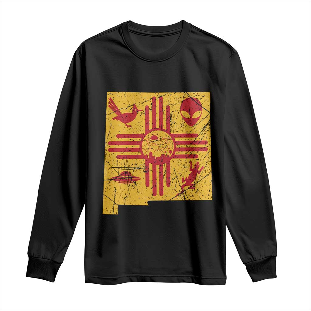 New Mexico State Map Zia Symbol Famous Icons Long Sleeve Shirt TS14 Black Print Your Wear