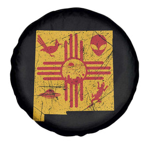 New Mexico State Map Zia Symbol Famous Icons Spare Tire Cover TS14 Print Your Wear